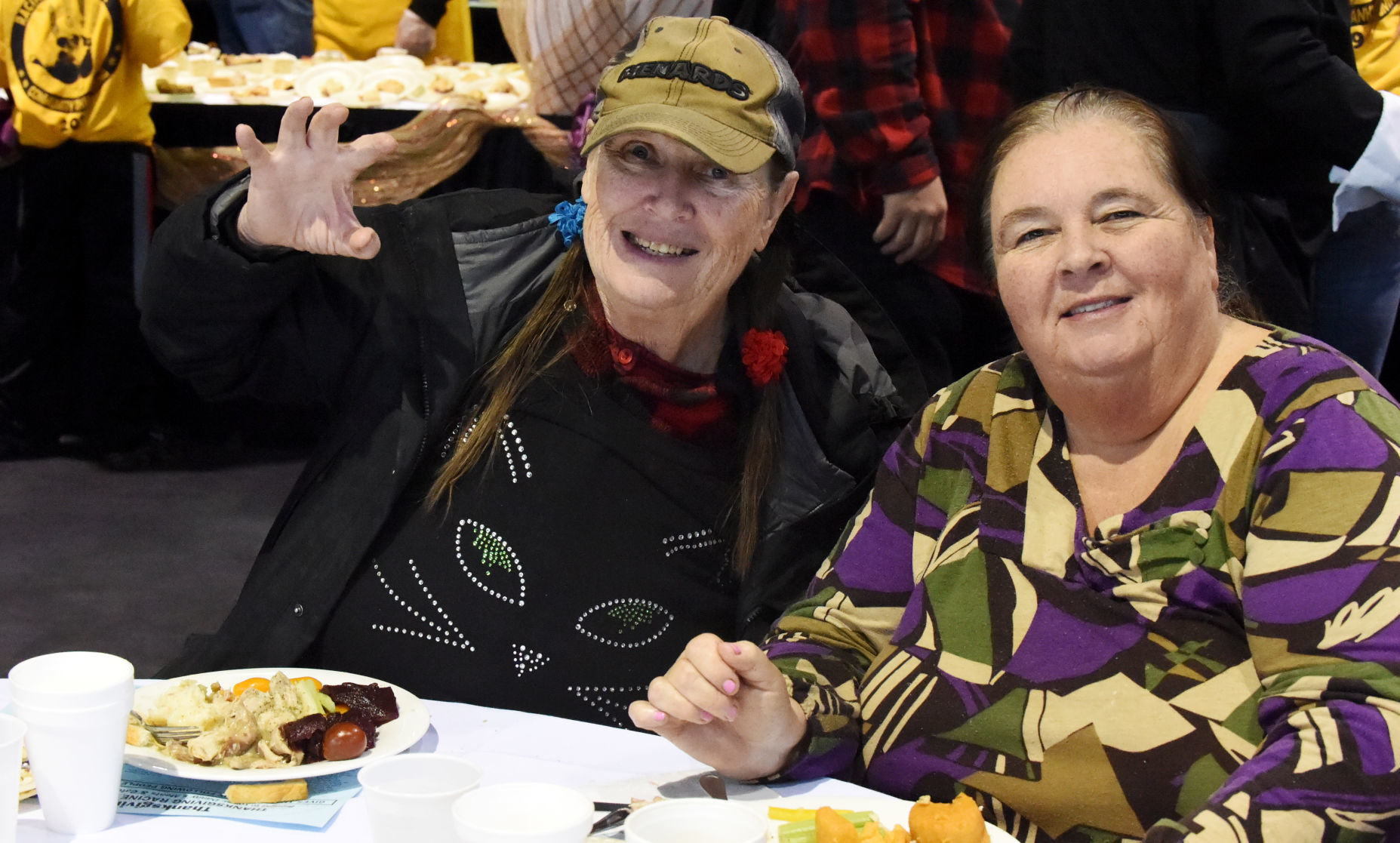 Judy Klinzing and Jill Christman enjoy their meal